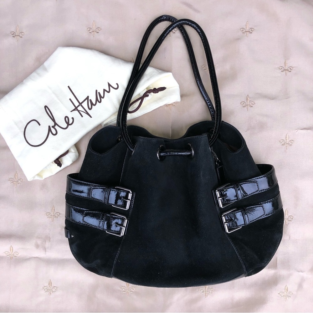 Cole Haan black suede satchel